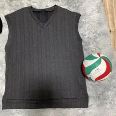DAZY Vネック ニットベスト グレー Lサイズ