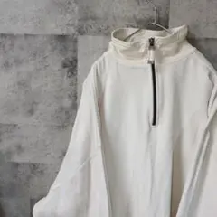 スウェットトレーナーホワイトL無地ハーフジップ　C51,3