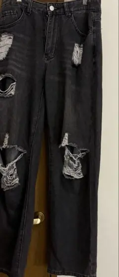 ダメージジーンズ グレー