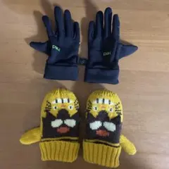 HEAD 手袋 ブラック/グリーン ねこバス　保育園　幼稚園　幼児