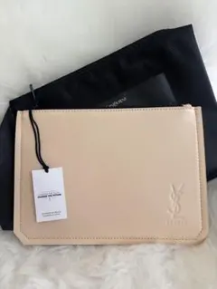 Yves Saint Laurent フラットポーチ ベージュ