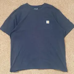carhartt 半袖　Tシャツ　ポケットT パッチロゴ 紺　ネイビー〈206〉