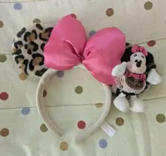 【中古品】ディズニー　ミニーマウス ヒョウ柄　カチューシャ