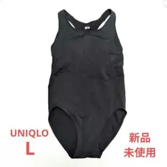 ユニクロ 水着 L シームレススイムワンピース 黒のサムネイル