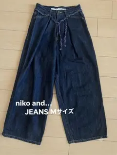 niko and... JEANS Mサイズウエストヒモ付きタックフレアジーンズのサムネイル
