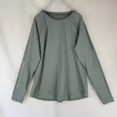 【美品】ヨガウェア 長袖トップス XXL セージグリーン ストレッチ ランニング