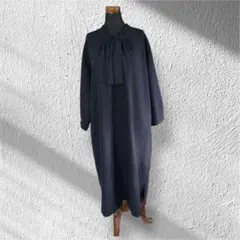 GALLORIA リボン付き長袖ワンピース フォーマル　大きいサイズ