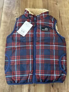 ミキハウス　ピクニック　中綿ベスト　ボア　リバーシブル　100cm チェック