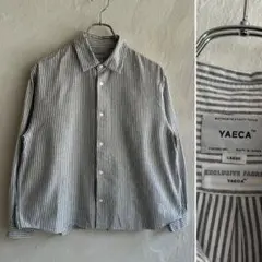 美品 YAECA ストライプ コンフォートシャツ リラックスショートのサムネイル