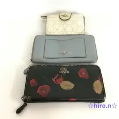 COACH コーチ 財布 3点 セット 長財布 二つ折り 花柄 レザー まとめ