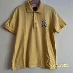 イエローポロシャツ スカル刺繍 XL
