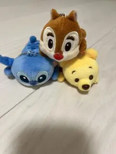 【匿名配送】くまのプーさん　スティッチ　デール　ぬいぐるみ　キーホルダー　非売品