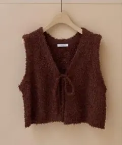 FREAK'S STORE フロントリボン ニットベスト/テープヤーンベストのサムネイル