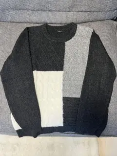 COMME CA ISM クレイジーパターン ニット セーター L