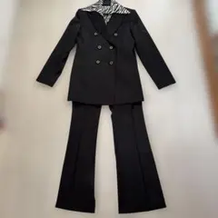【未使用】ゼブラ柄ブラウス付パンツスーツ