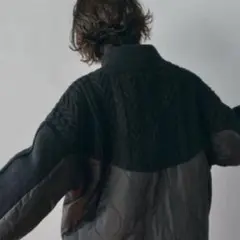 大人気完売品niko and… 今期ケーブルキルトジップブルゾン ブラック