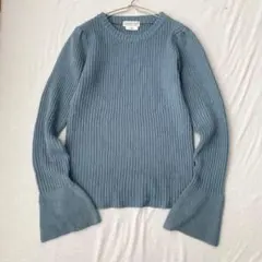 【チャオパニックティピー】リブニットセーター ラウンドネック 袖口フレア ONE