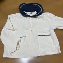 セーラーカラー 長袖シャツ アイボリー
