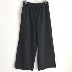 ✨レーヨン素材・訳あり✨ ジーユー 【M】 ワイドパンツ 黒 春夏 楽ちん 万能