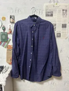 Ralph Lauren スリムフィット 長袖シャツ ネイビー/チェック