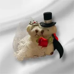 ウエディング　ミニチュアテディベア　マスコット