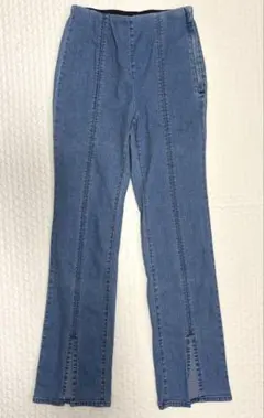 GU ハイライズフロントスリットフレアジーンズ S 65BLUE