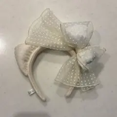 ユニバ ハローキティ リボン 白 カチューシャ