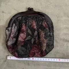 がま口花柄ポーチ 昭和レトロ