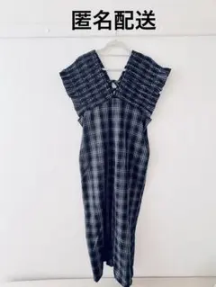 lax dan tia しまむら チェック フリル サロペット