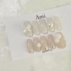 現品＊ホワイトパール リボン ハート ドット ピンク バラ 薔薇 ガーリー