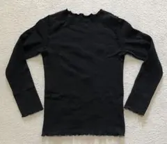 と*ぃ様 ブランシェスBRANSHESサイズ140黒フリル長袖カットソー子供服キ