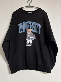 #BUFF スウェットシャツ　カレッジスウェット ベアプリント　韓国ストリート