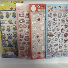 【4枚セット】ミニオン、カービィ、ベイマックス、ドラえもん 硬い立体シールです