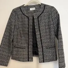 ツイード　ノーカラージャケット　M OPAQUE.CLIP