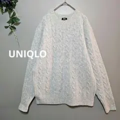 【UNIQLO】 スフレヤーンケーブルクルーネックセーターMサイズ