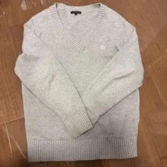 グレー Vネック ニットセーター Mサイズ