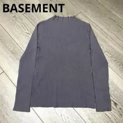 BASEMENT リブニット 長袖 トップス グレー フリーサイズ きれいめ