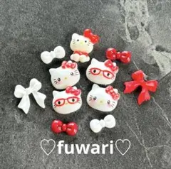 ハローキティ　赤デザイン　ネイルパーツ　まとめ買い値引きあり♡サンリオ