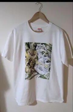 Supreme Bling Tee whiteプリント　ドル　ジュエリーXL