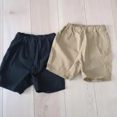 無印良品　半ズボン　90センチ　ベージュとネイビー2枚セット売り