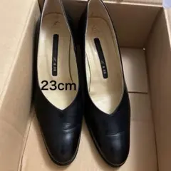 レディース パンプス ブラック 本革　葬式　23cmのサムネイル