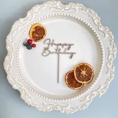 木製Happy Birthday ケーキトッパー typeD 誕生日飾り