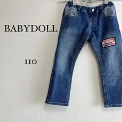 【BABY DOLL】パンツジーンズ ゴムウエスト ロゴプリント 110 キッズ