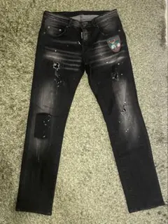DSQUARED2 ブラックデニムパンツ