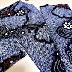 新品未使用トールサイズ☆有松鳴海絞 浴衣 藍色 雲菊 総絞り身丈174