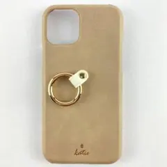 iPhone11 Pro スマホ ケース リング付き ベージュ かわいい