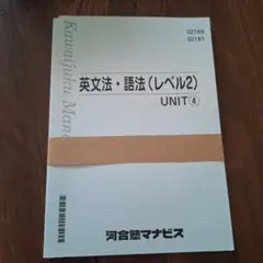 河合塾マナビス 英文法・語法(レベル2) UNIT4