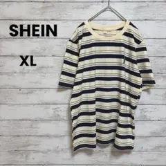 新品未使用【SHEIN】シーイン　Tシャツ　マルチボーダー（XL）ストレッチ