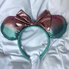 ディズニー　ミニー　スパンコール　グラデーション　カチューシャ