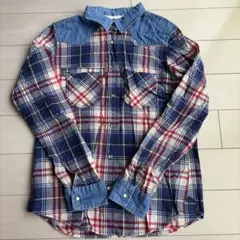 Purple&Yellow チェック 長袖シャツ Sサイズのサムネイル